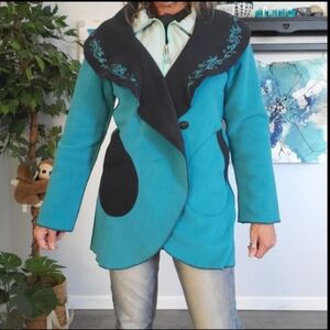 GREATER GOOD Scandigirl Embroidered Fleece Faux Shearling Coat S